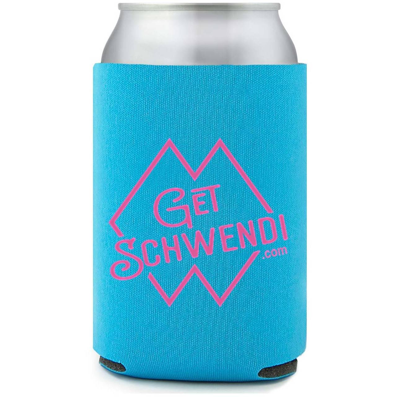 Get Schwendi Neon Blue Koozie